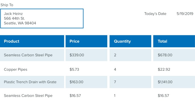 order form sample