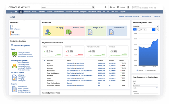 NetSuite ERP CFO Dashboard